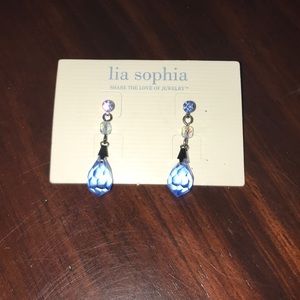Lia Sophia blue drop earrings